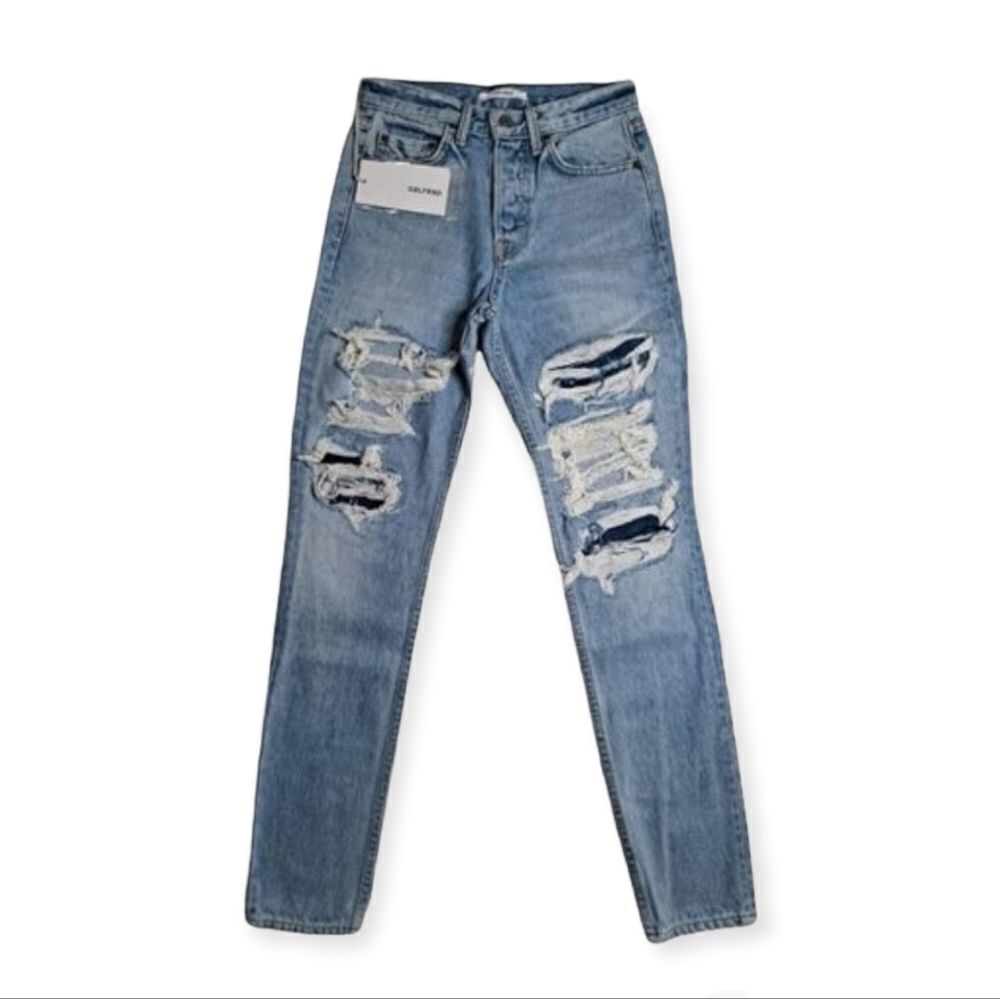 Distressed Blue Jeans